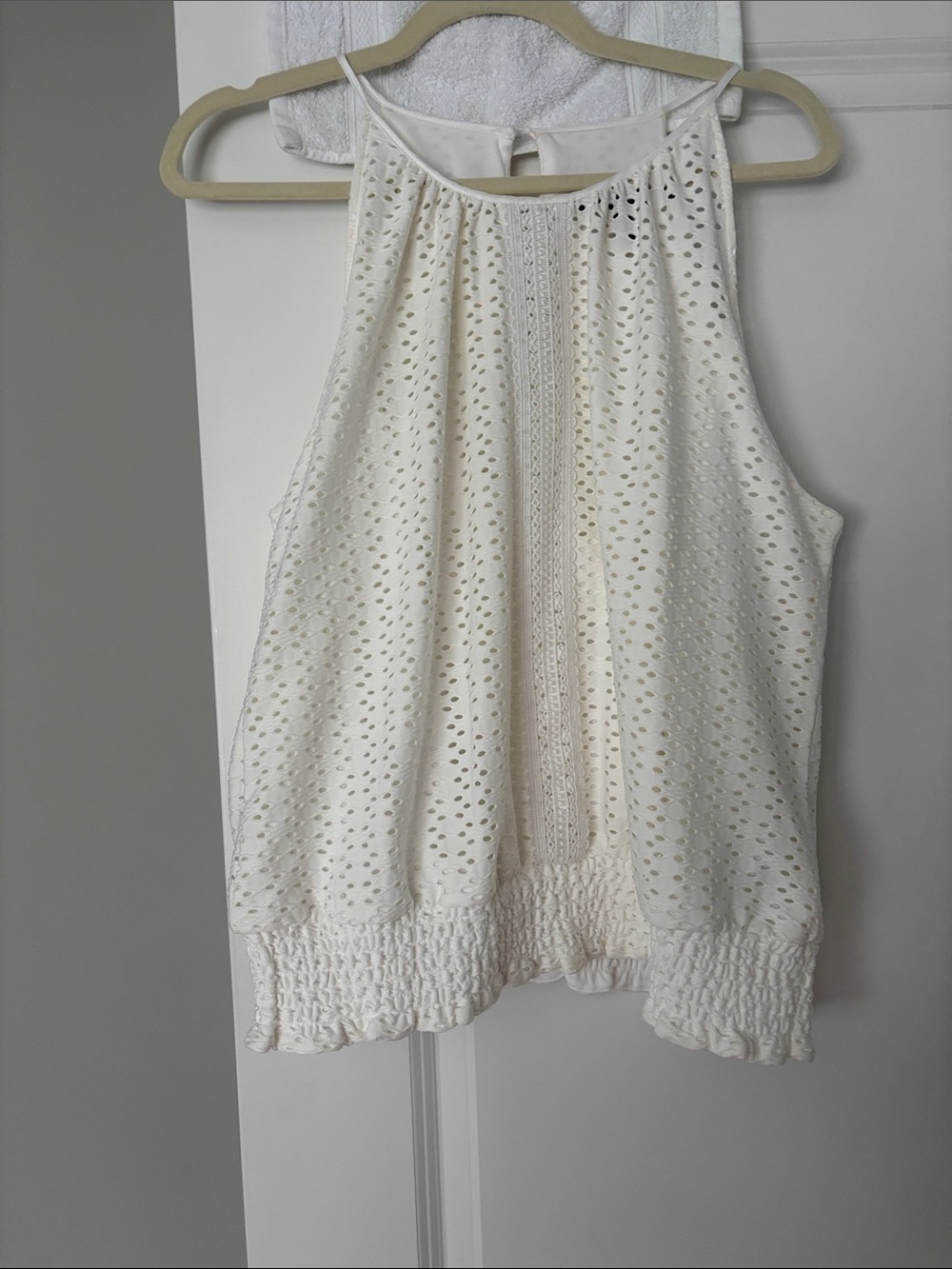 Black House White Market Women's White Eyelet Halter Tank Top